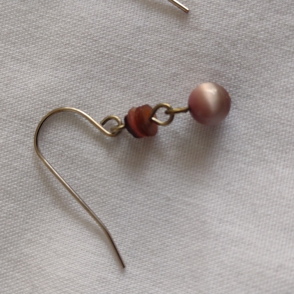 Purple cats eye hook earrings - Picture 4 of 4